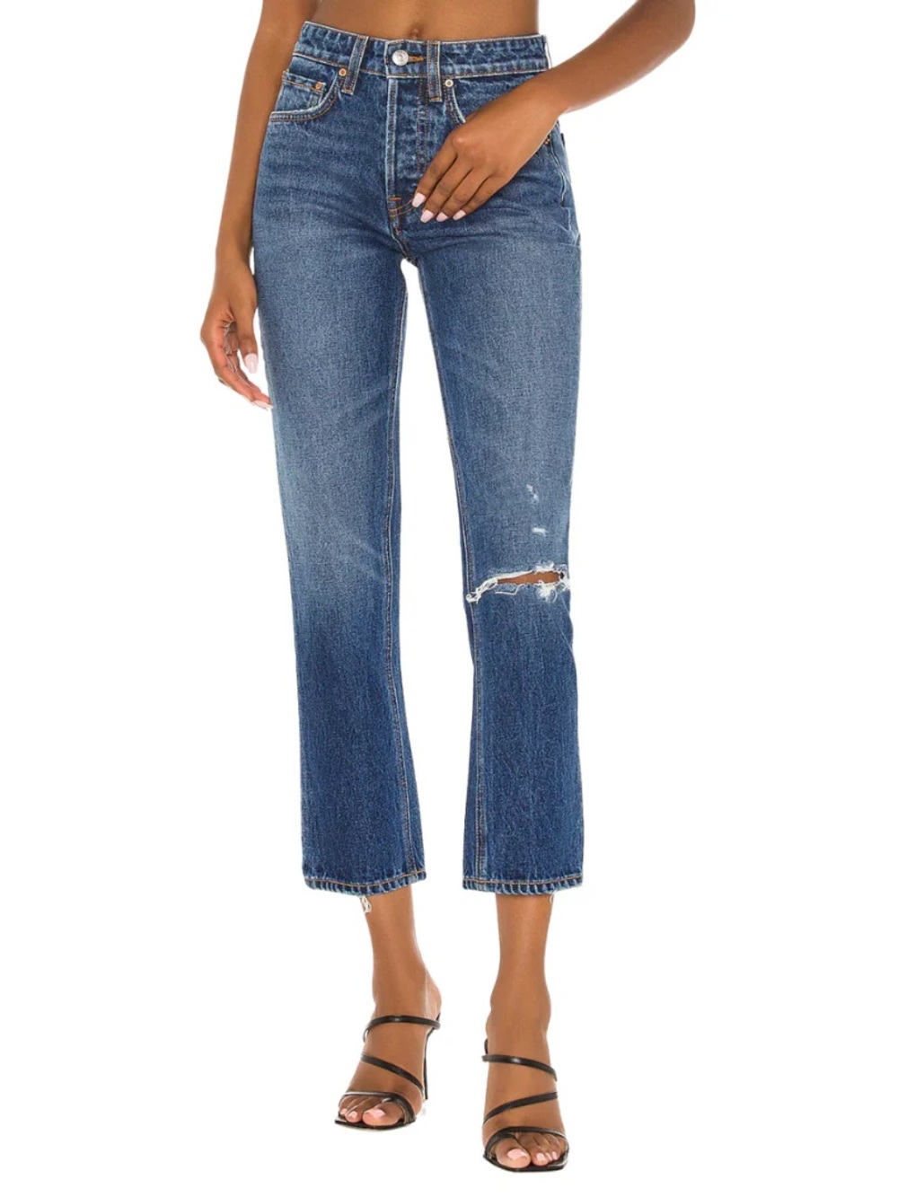 NWT GRLFRND Karolina High Rise Straight Crop in Midtown Jeans Size 29